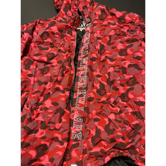 Vintage 2000s BOOT A Bathing Ape Bape Snowboarding Jacket Army Camo 2XL VTG Red - Picture 2 of 10